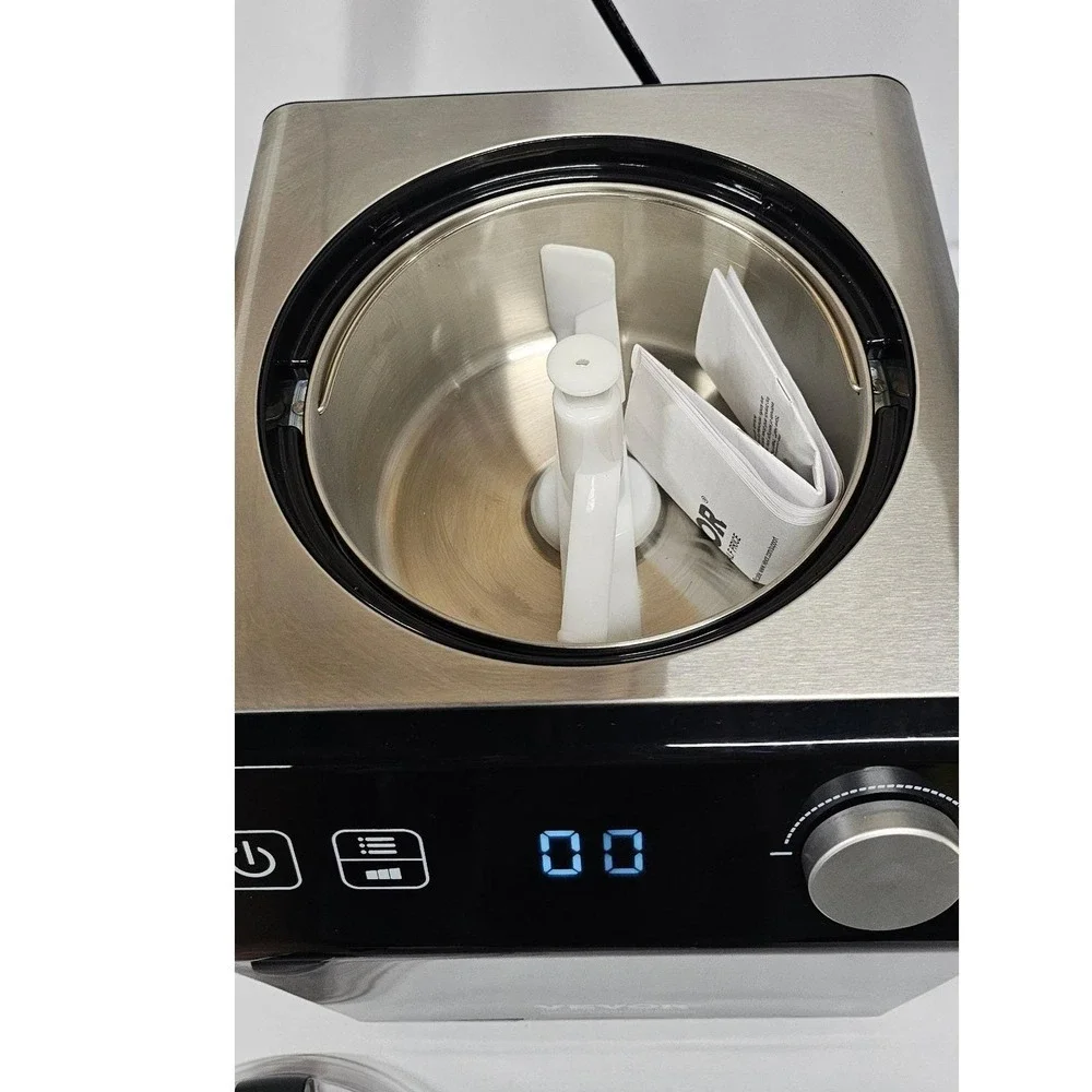 VEVOR‎ Automatic Ice Cream Maker with Compressor 1.5qt Stainless Steel Black